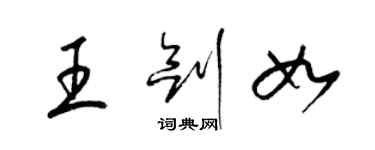 梁錦英王劍如草書個性簽名怎么寫