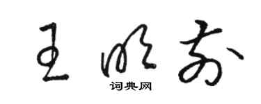 駱恆光王明前草書個性簽名怎么寫