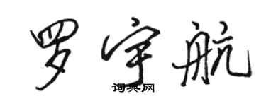 駱恆光羅宇航行書個性簽名怎么寫