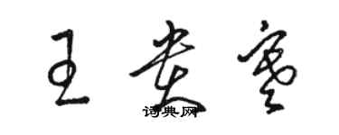 駱恆光王貴寒草書個性簽名怎么寫