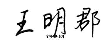王正良王明郡行書個性簽名怎么寫
