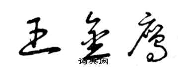 曾慶福王金鷹草書個性簽名怎么寫