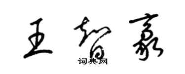 梁錦英王智豪草書個性簽名怎么寫