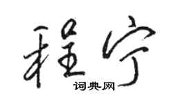 駱恆光程寧行書個性簽名怎么寫