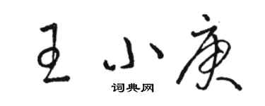 駱恆光王小庚草書個性簽名怎么寫