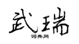 曾慶福武瑞行書個性簽名怎么寫