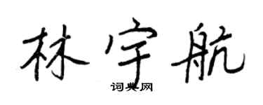 王正良林宇航行書個性簽名怎么寫