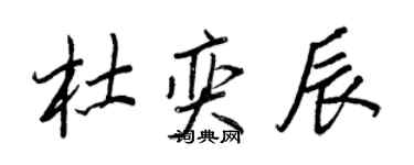 王正良杜奕辰行書個性簽名怎么寫