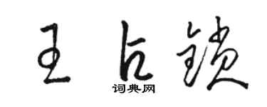 駱恆光王占鎖草書個性簽名怎么寫