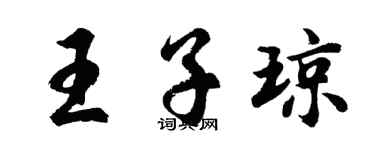 胡問遂王子瓊行書個性簽名怎么寫