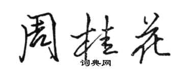 駱恆光周桂花行書個性簽名怎么寫