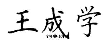 丁謙王成學楷書個性簽名怎么寫