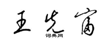 梁錦英王先富草書個性簽名怎么寫