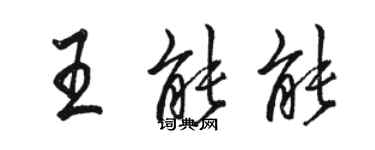 駱恆光王能能行書個性簽名怎么寫