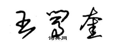 朱錫榮王闖奎草書個性簽名怎么寫