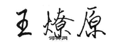 駱恆光王燎原行書個性簽名怎么寫