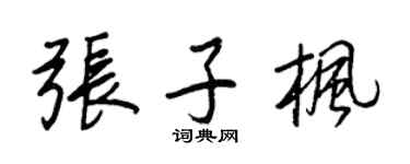 王正良張子楓行書個性簽名怎么寫