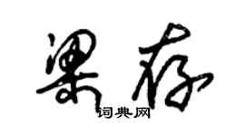 朱錫榮梁存草書個性簽名怎么寫