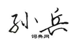 駱恆光孫兵行書個性簽名怎么寫