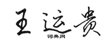 駱恆光王運貴行書個性簽名怎么寫