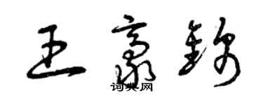 曾慶福王豪錦草書個性簽名怎么寫