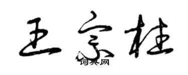 曾慶福王宗柱草書個性簽名怎么寫