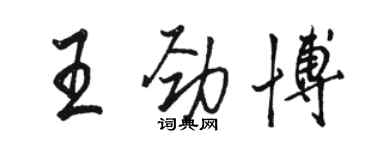 駱恆光王勁博行書個性簽名怎么寫