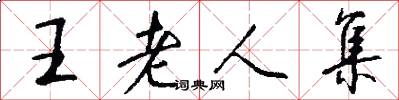 王老人集怎么寫好看