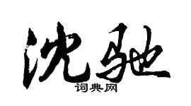 胡問遂沈馳行書個性簽名怎么寫