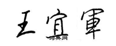 王正良王宜軍行書個性簽名怎么寫