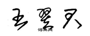 朱錫榮王翌君草書個性簽名怎么寫