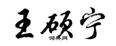 胡問遂王碩寧行書個性簽名怎么寫