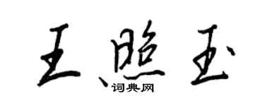 王正良王照玉行書個性簽名怎么寫