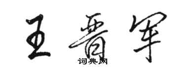 駱恆光王晉軍行書個性簽名怎么寫