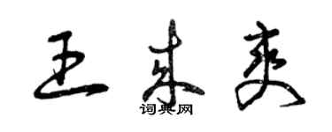 曾慶福王來爽草書個性簽名怎么寫