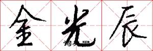 金光辰怎么寫好看