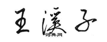 駱恆光王溪子行書個性簽名怎么寫