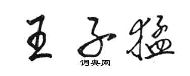 駱恆光王子猛行書個性簽名怎么寫