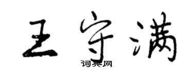 曾慶福王守滿行書個性簽名怎么寫