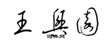 梁錦英王興園草書個性簽名怎么寫