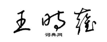 梁錦英王時雍草書個性簽名怎么寫