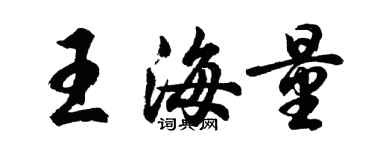 胡問遂王海量行書個性簽名怎么寫