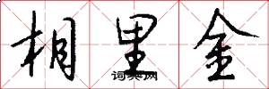 相里金怎么寫好看