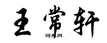 胡問遂王常軒行書個性簽名怎么寫