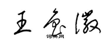 梁錦英王魯徽草書個性簽名怎么寫