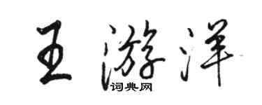 駱恆光王游洋行書個性簽名怎么寫