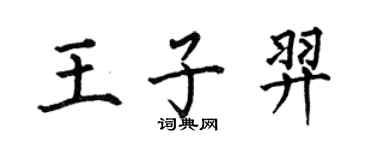 何伯昌王子羿楷書個性簽名怎么寫