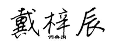 王正良戴梓辰行書個性簽名怎么寫
