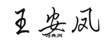 駱恆光王安鳳行書個性簽名怎么寫