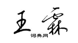 梁錦英王霖草書個性簽名怎么寫